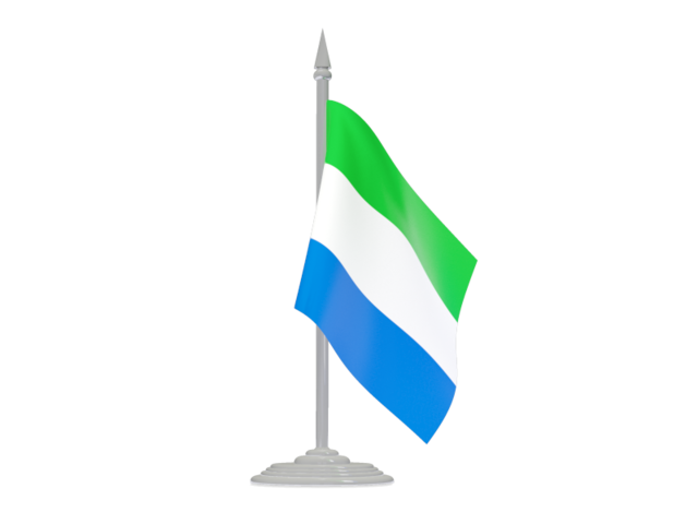 Flag with flagpole. Download flag icon of Sierra Leone at PNG format