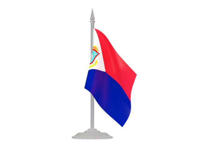 Flag with flagpole. Download flag icon of Sint Maarten at PNG format