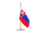 Slovakia. Flag with flagpole. Download icon.