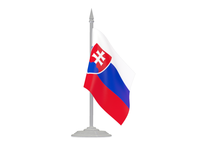 Flag with flagpole. Download flag icon of Slovakia at PNG format