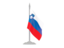 Slovenia. Flag with flagpole. Download icon.