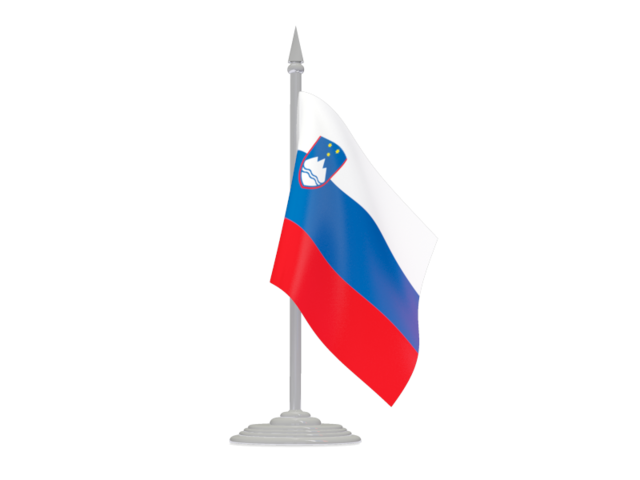 Flag with flagpole. Download flag icon of Slovenia at PNG format