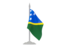 Solomon Islands. Flag with flagpole. Download icon.