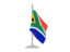 South Africa. Flag with flagpole. Download icon.