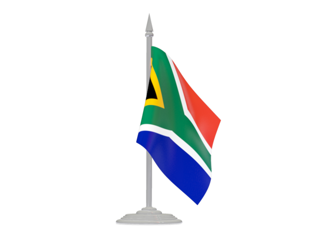 Flag with flagpole. Download flag icon of South Africa at PNG format