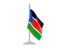 Южный Судан. Флаг с флагштоком. Скачать иллюстрацию.