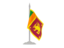 Sri Lanka. Flag with flagpole. Download icon.