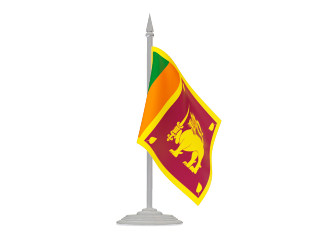 Флаг с флагштоком. Скачать флаг. Шри-Ланка