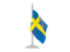 Sweden. Flag with flagpole. Download icon.