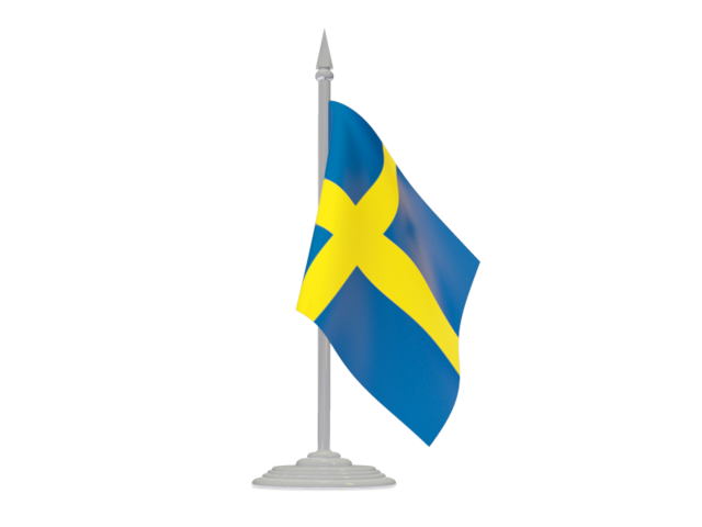 Flag with flagpole. Download flag icon of Sweden at PNG format