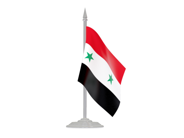 Флаг с флагштоком. Скачать флаг. Сирия