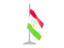 Tajikistan. Flag with flagpole. Download icon.