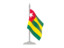 Togo. Flag with flagpole. Download icon.