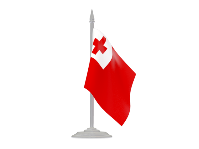 Flag with flagpole. Download flag icon of Tonga at PNG format