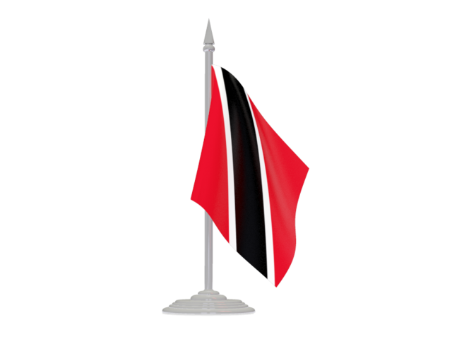 Флаг с флагштоком. Скачать флаг. Тринидад и Тобаго