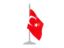 Turkey. Flag with flagpole. Download icon.
