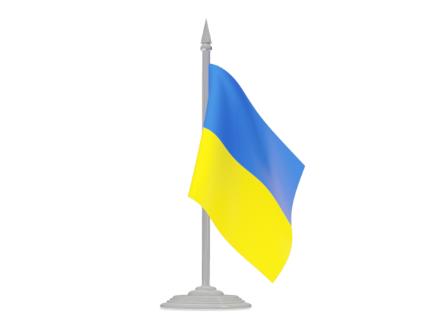 Flag with flagpole. Download flag icon of Ukraine at PNG format