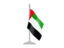 Объединённые Арабские Эмираты. Флаг с флагштоком. Скачать иллюстрацию.