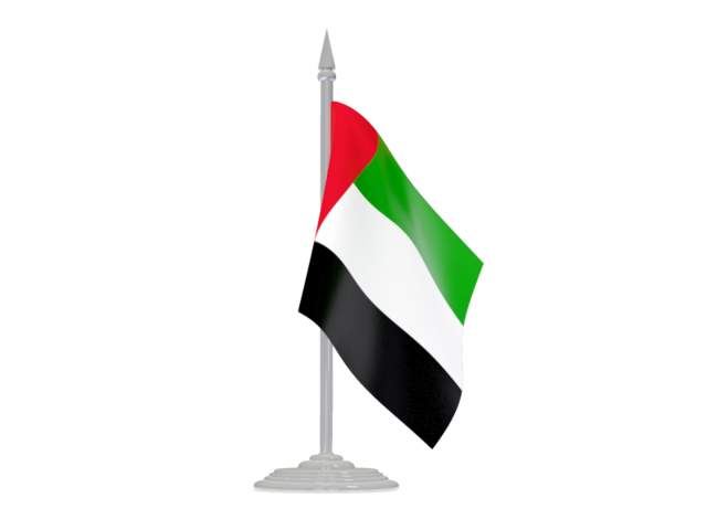Flag with flagpole. Download flag icon of United Arab Emirates at PNG format