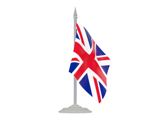 Флаг с флагштоком. Скачать флаг. Великобритания