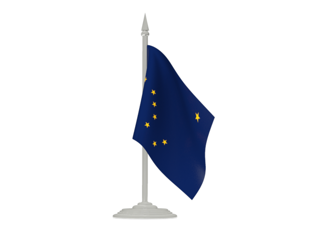 Flag with flagpole. Download flag icon of Alaska