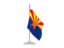 Flag of state of Arizona. Flag with flagpole. Download icon