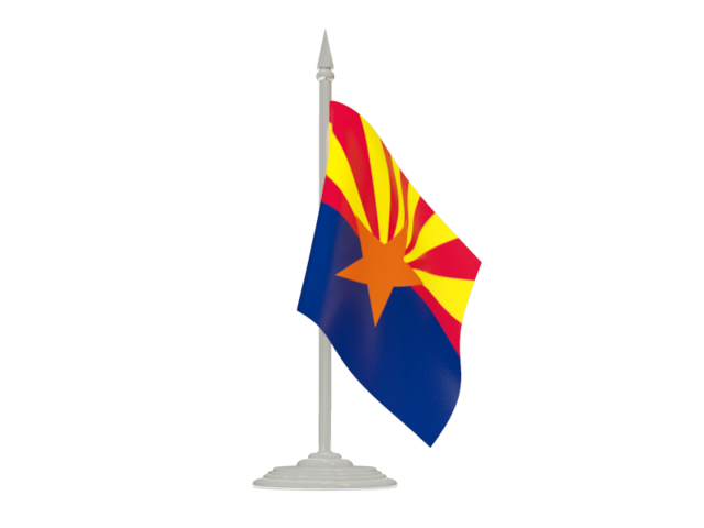 Flag with flagpole. Download flag icon of Arizona