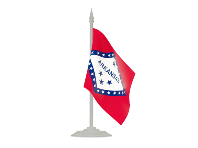 Flag with flagpole. Download flag icon of Arkansas