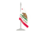 Flag of state of California. Flag with flagpole. Download icon