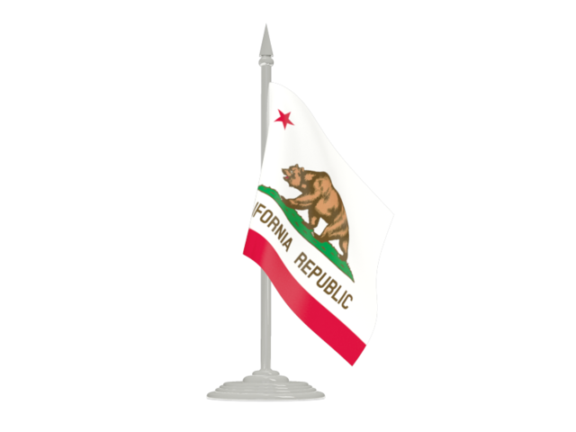 Flag with flagpole. Download flag icon of California