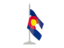 Flag of state of Colorado. Flag with flagpole. Download icon