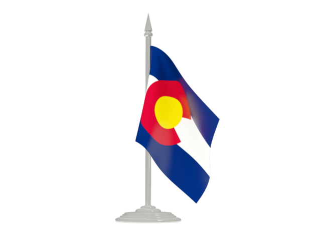 Flag with flagpole. Download flag icon of Colorado