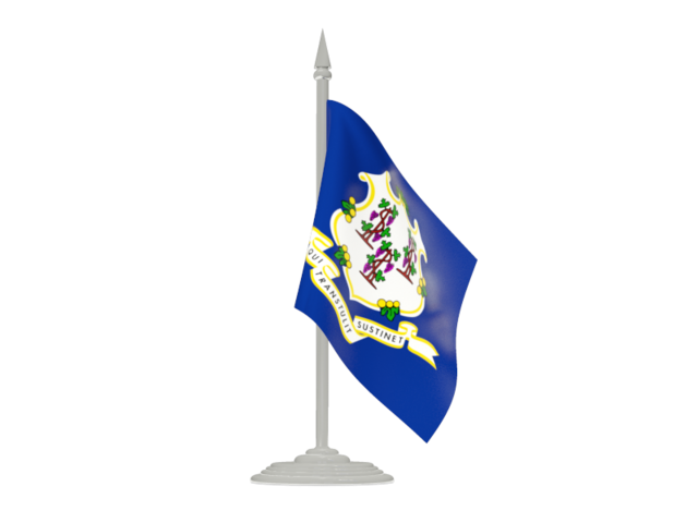Flag with flagpole. Download flag icon of Connecticut