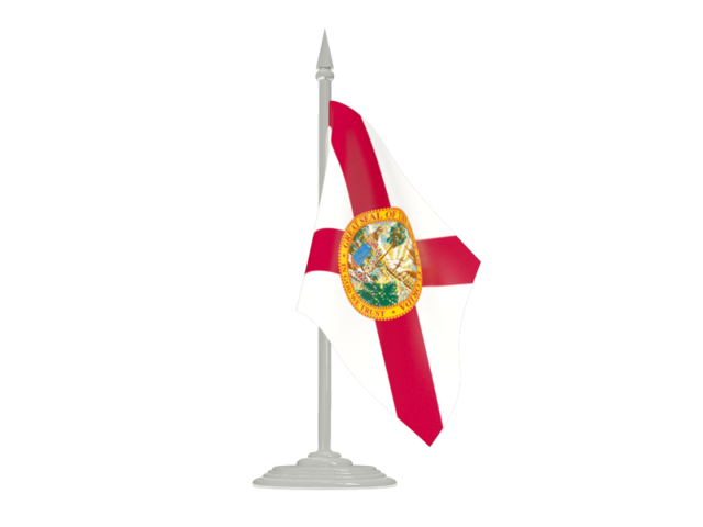 Flag with flagpole. Download flag icon of Florida