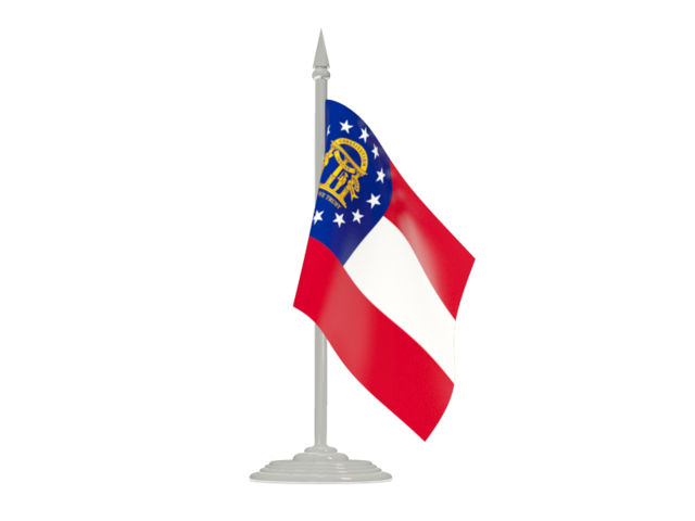 Flag with flagpole. Download flag icon of Georgia