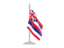 Flag of state of Hawaii. Flag with flagpole. Download icon