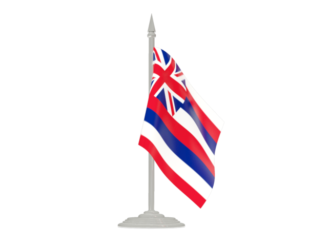 Флаг с флагштоком. Загрузить иконку флага штата Гавайи