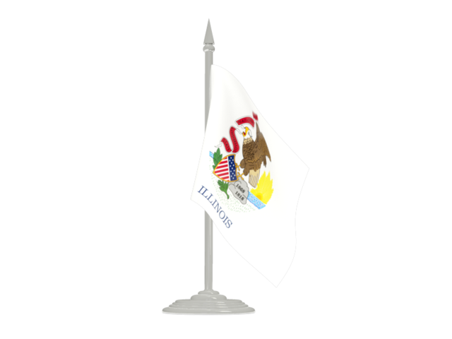 Flag with flagpole. Download flag icon of Illinois
