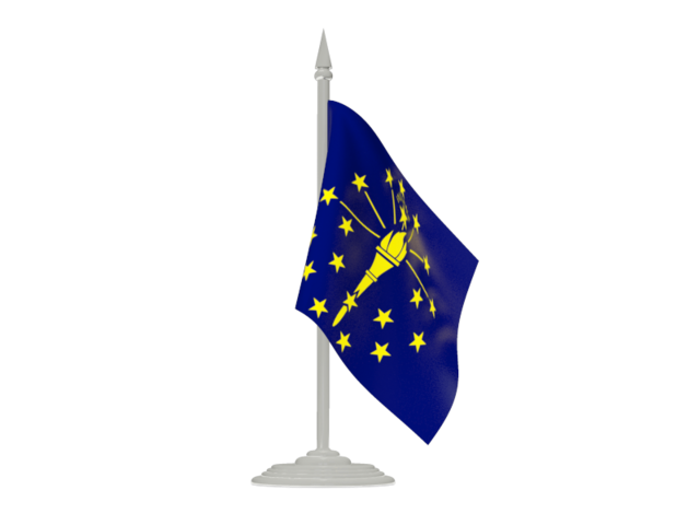 Flag with flagpole. Download flag icon of Indiana