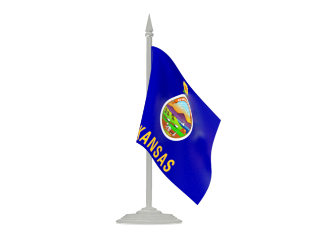 Flag with flagpole. Download flag icon of Kansas