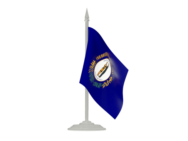 Flag with flagpole. Download flag icon of Kentucky