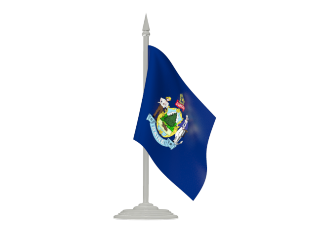 Flag with flagpole. Download flag icon of Maine