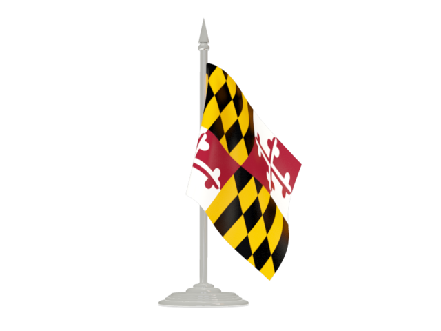 Flag with flagpole. Download flag icon of Maryland