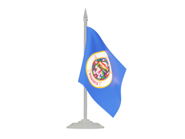 Flag with flagpole. Download flag icon of Minnesota