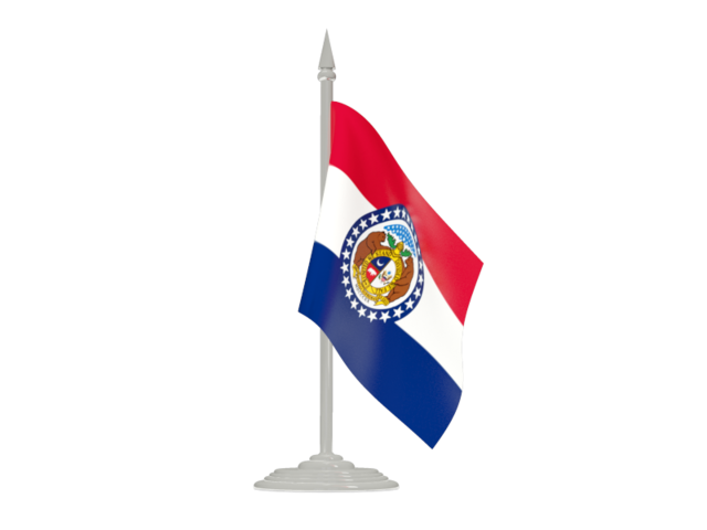 Flag with flagpole. Download flag icon of Missouri