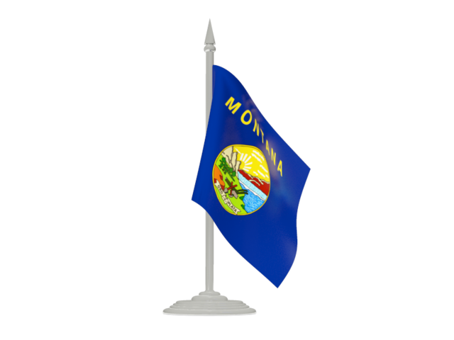 Flag with flagpole. Download flag icon of Montana