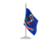 Flag of state of North Dakota. Flag with flagpole. Download icon