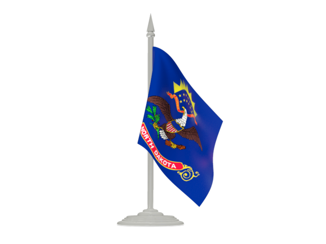 Flag with flagpole. Download flag icon of North Dakota