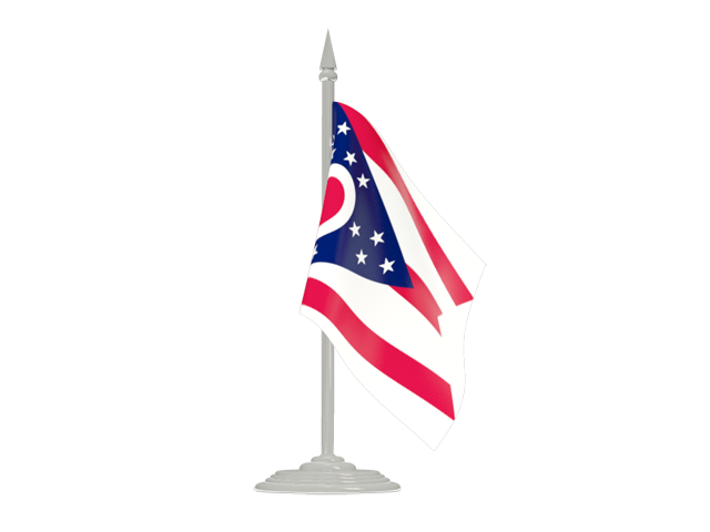 Flag with flagpole. Download flag icon of Ohio