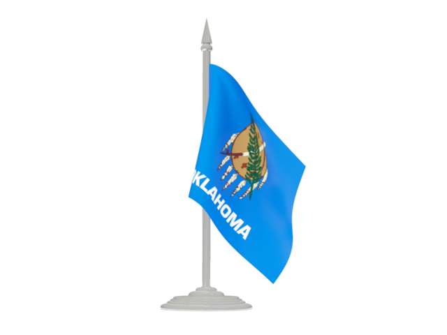 Flag with flagpole. Download flag icon of Oklahoma